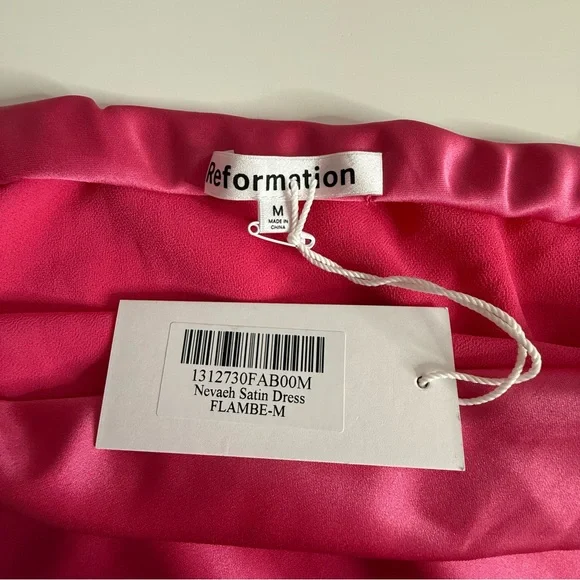 Reformation Nevaeh strapless maxi dress with cutout in Flambé pink Med NWT - Picture 9 of 11